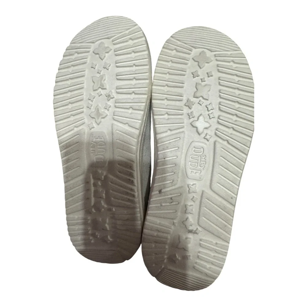 Hey Dude Light Grey Slip-On Shoes with Pink Insole